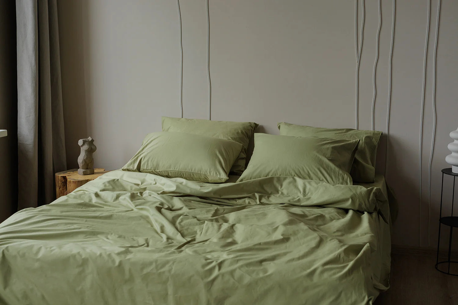 Parure de Lit 100% coton Sage Élégance | Morée