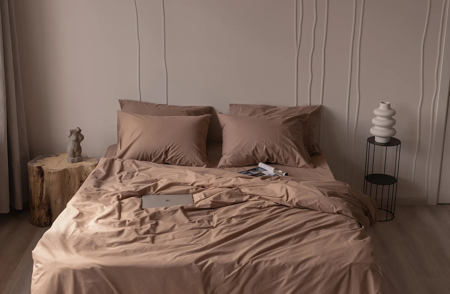 Parure de Lit 100% coton Caramel Élégance | Morée