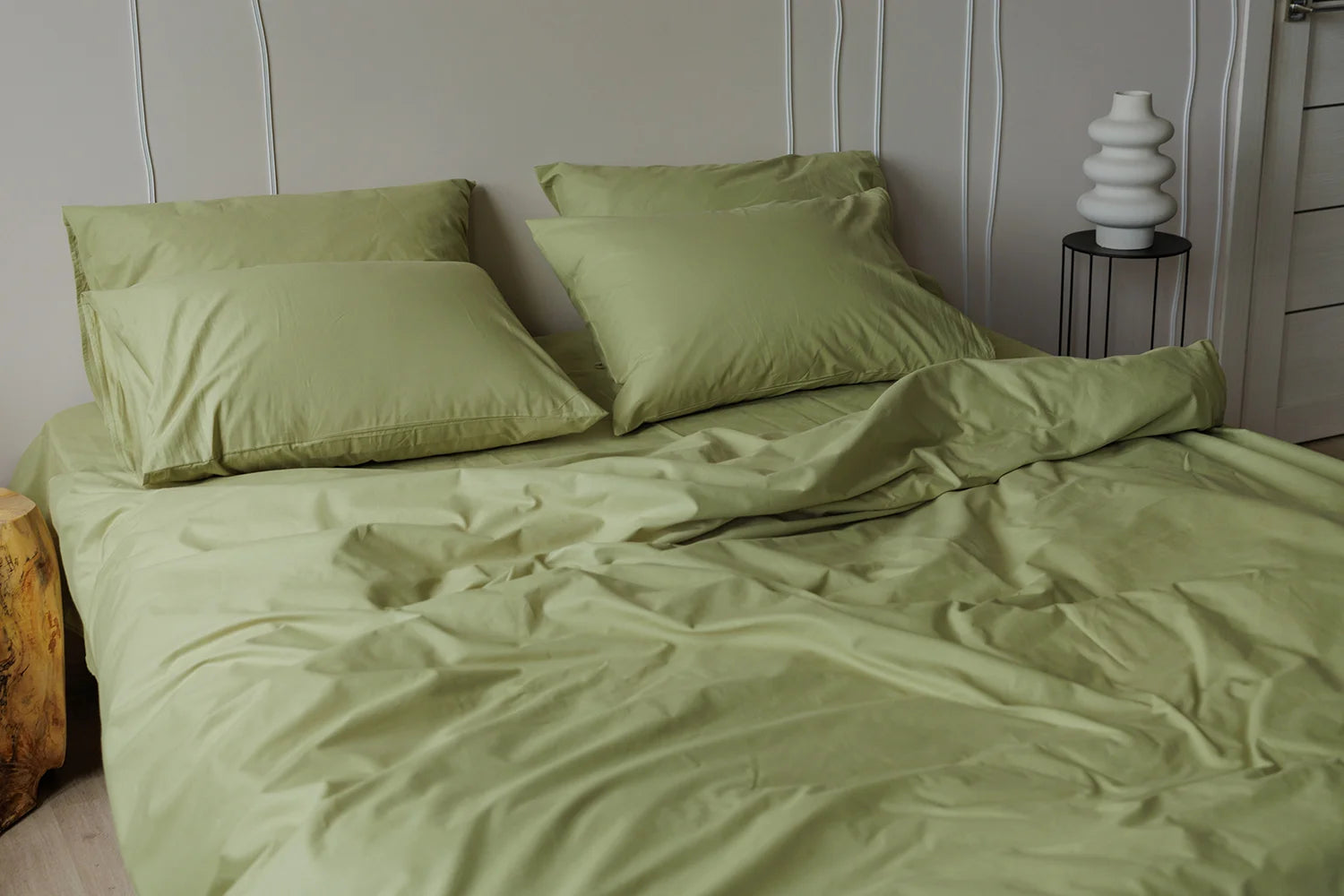 Parure de Lit 100% coton Sage Élégance | Morée