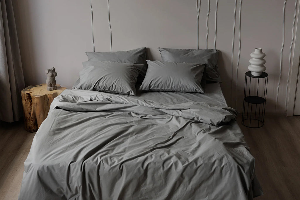 Parure de Lit 100% coton – Gris Anthracite Élégance | Morée
