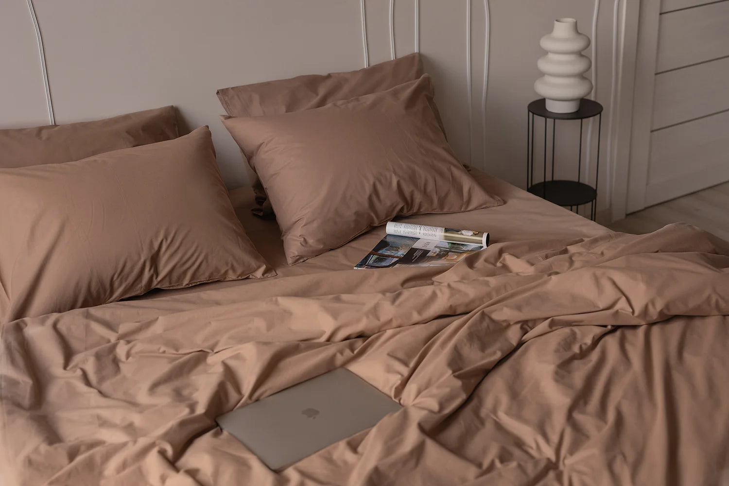 Parure de Lit 100% coton Caramel Élégance | Morée