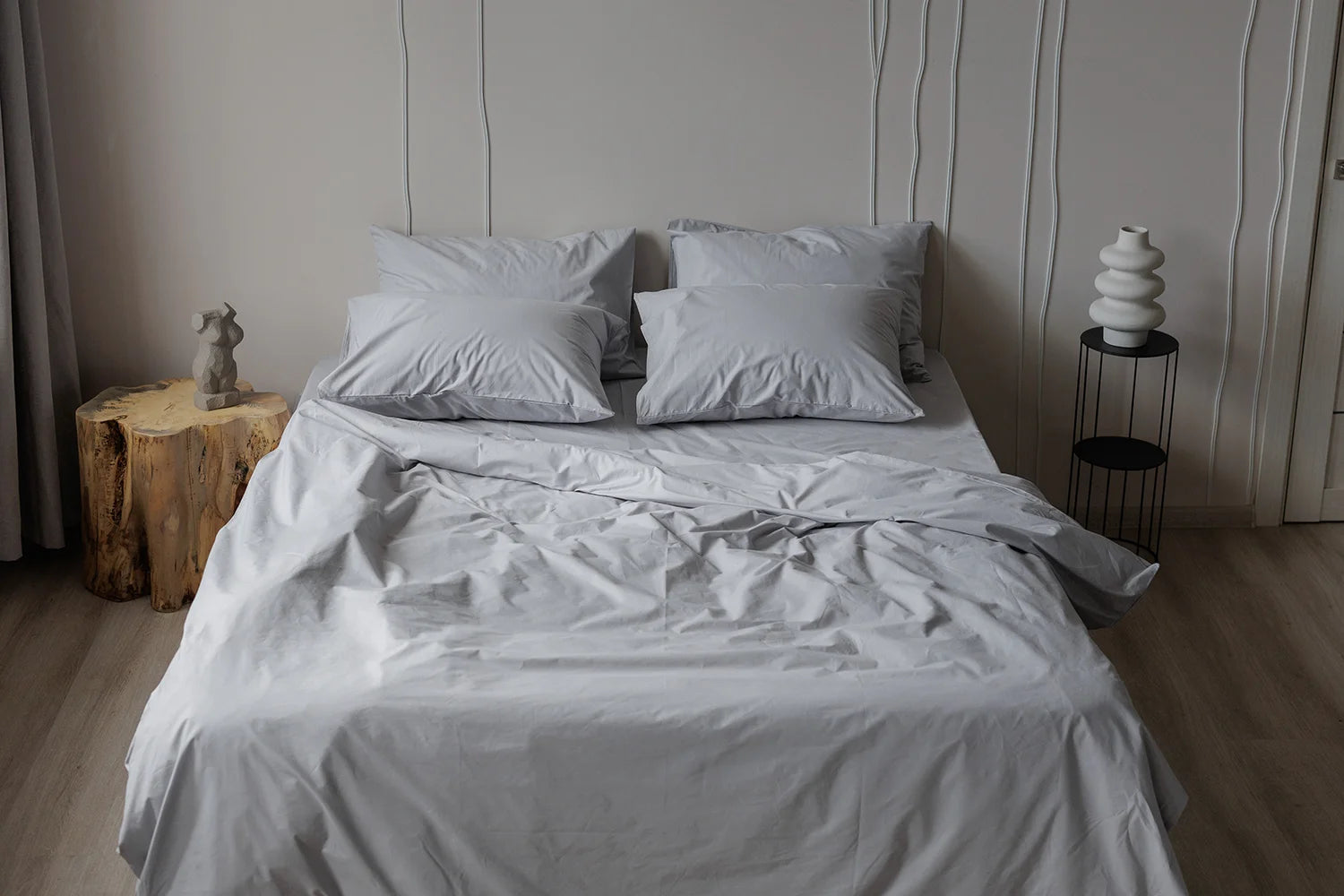 Parure de Lit 100% coton – Gris Perle Élégance | Morée